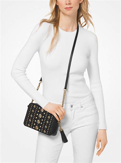 michael kors embellished ginny|Ginny Medium Embellished Leather Crossbody .